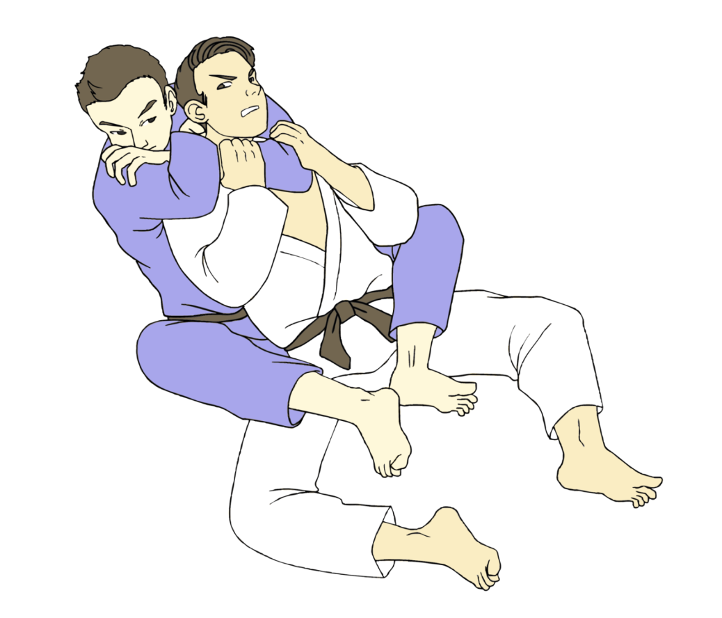 Illustration of a rear naked choke